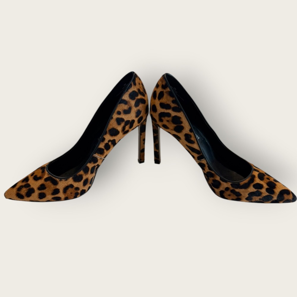 Real Calf Hair Leopard Pumps 9M Y2K Baddie Maximalist 90s Edgy Heel - Picture 4 of 9